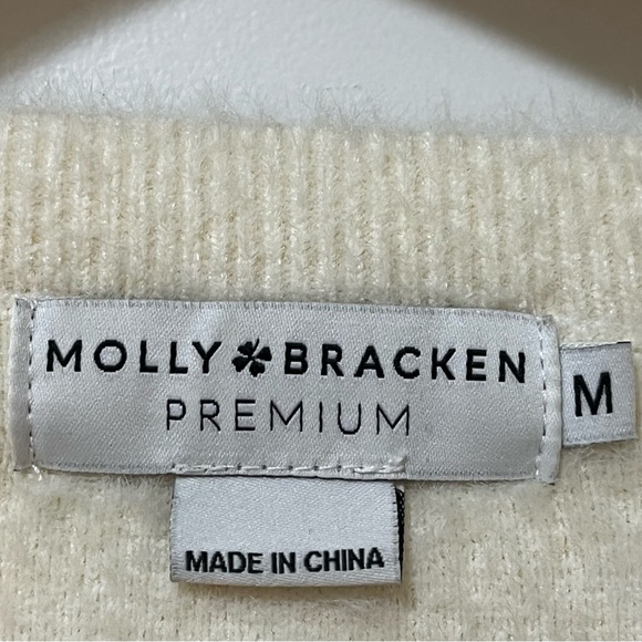 MOLLY BRACKEN - Premium - Cream -  Crewneck Sweater  Women’s M - Picture 3 of 10